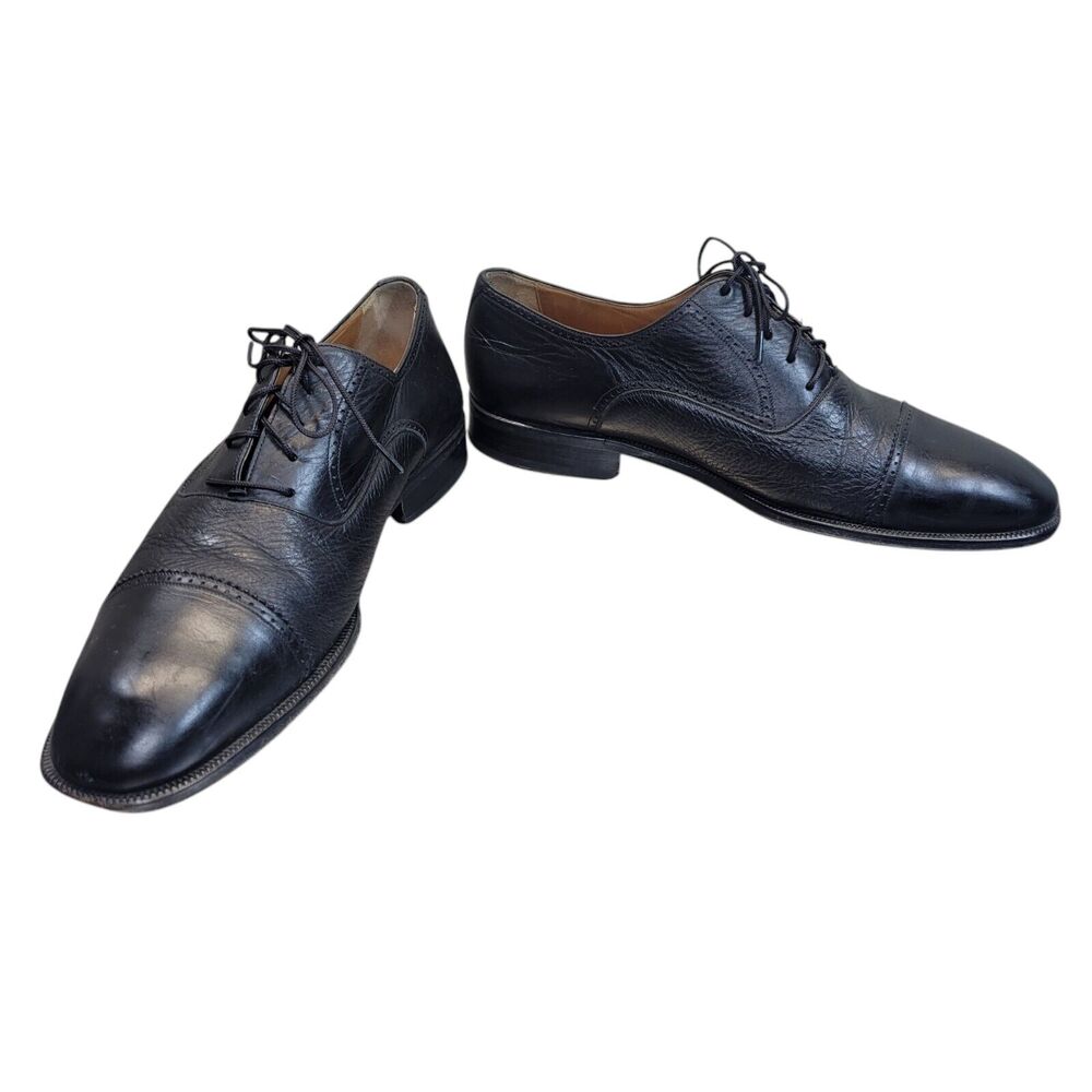 Magnanni Dress Shoes Leather Cap‎ Toe Oxford Black Mens 11 US